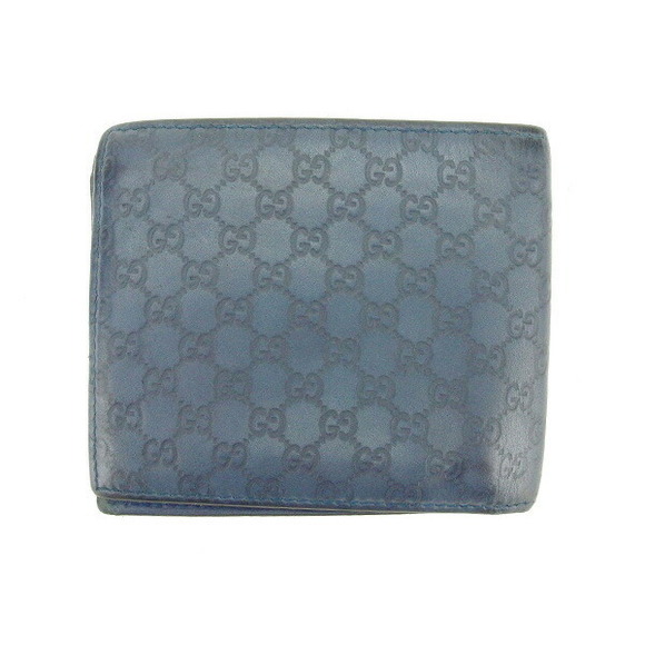 Gucci leather blue ssima Wallet - Picture 1 of 6